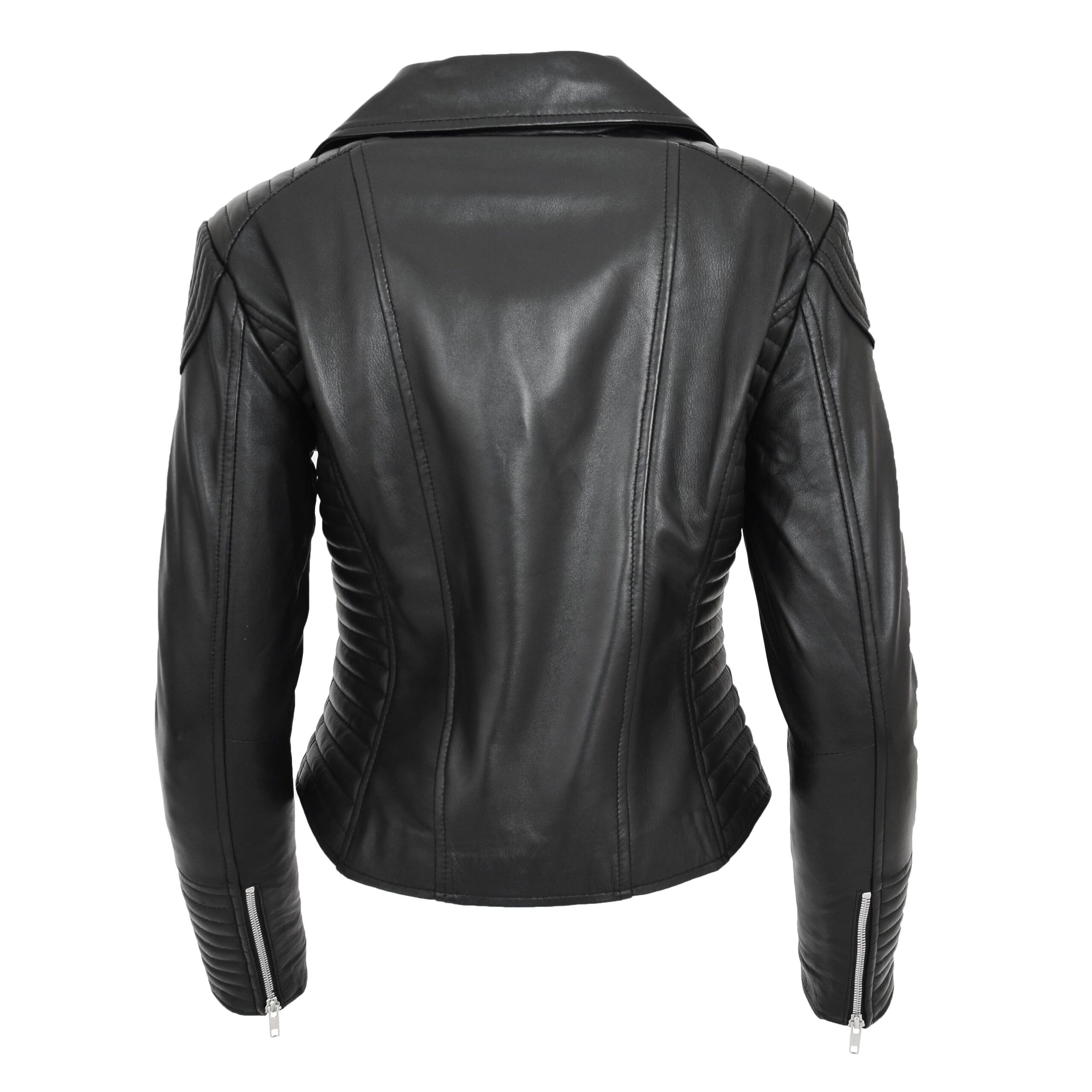 BUNERI Biker Cuero Suave Anna Negra Cross Zip Mujer - Imagen 2