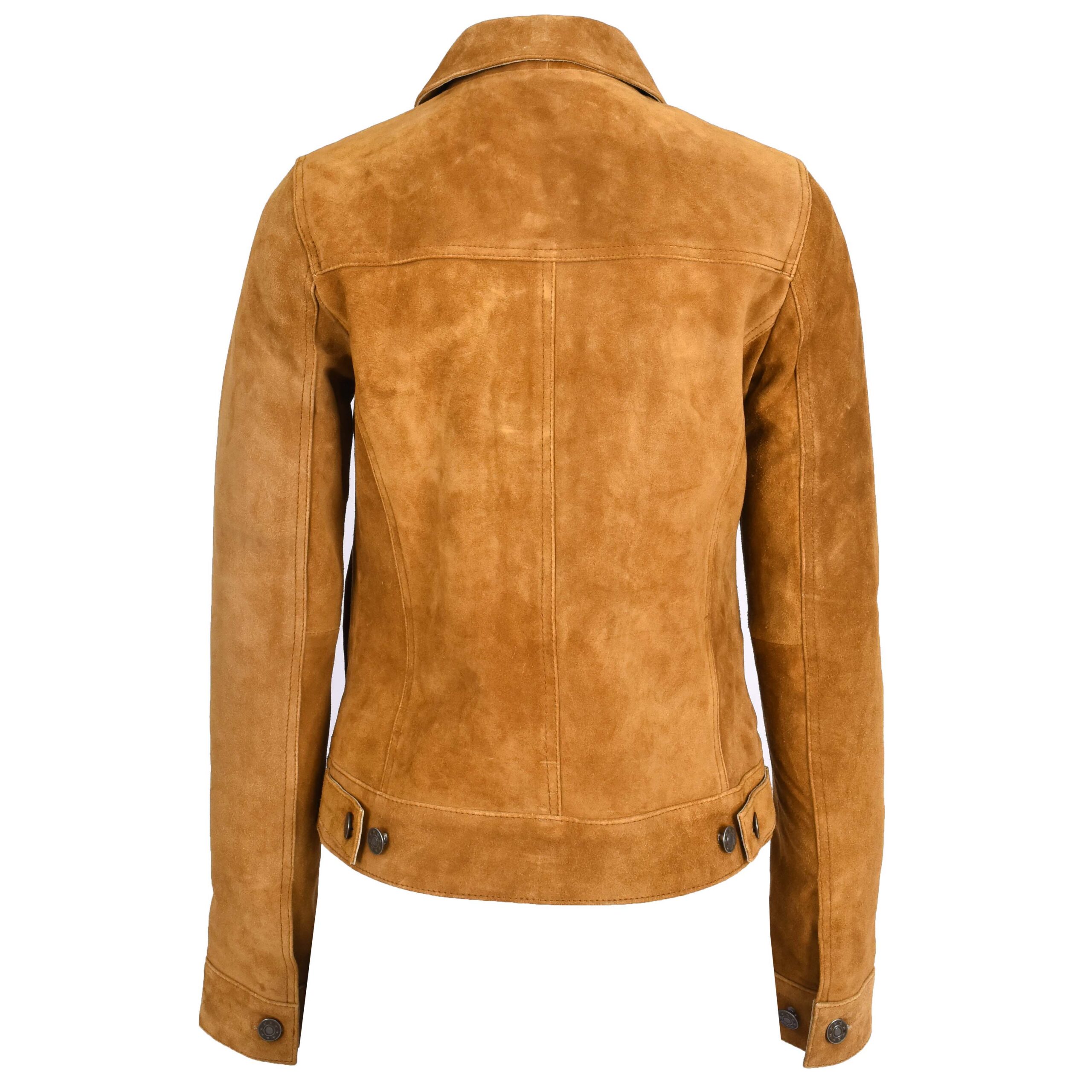 BUNERI Chaqueta de Ante Estilo Trucker para Mujer Tostado - Imagen 2