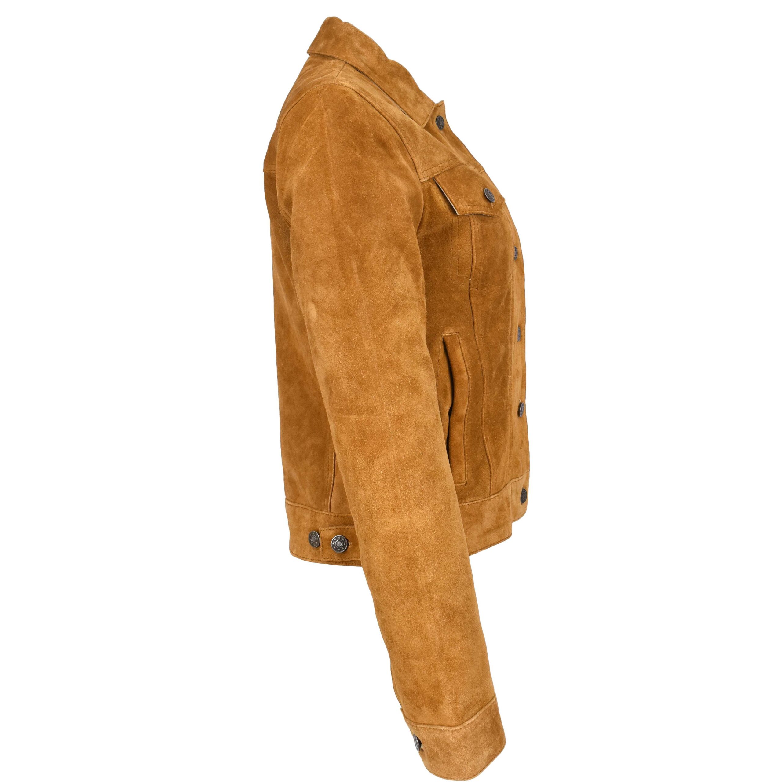 BUNERI Chaqueta de Ante Estilo Trucker para Mujer Tostado - Imagen 6