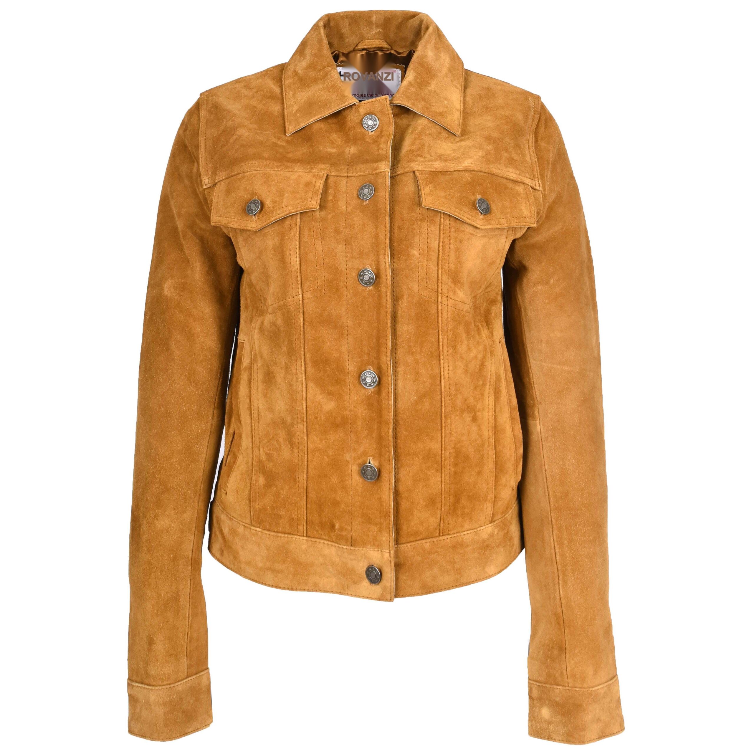 BUNERI Chaqueta de Ante Estilo Trucker para Mujer Tostado - Imagen 5