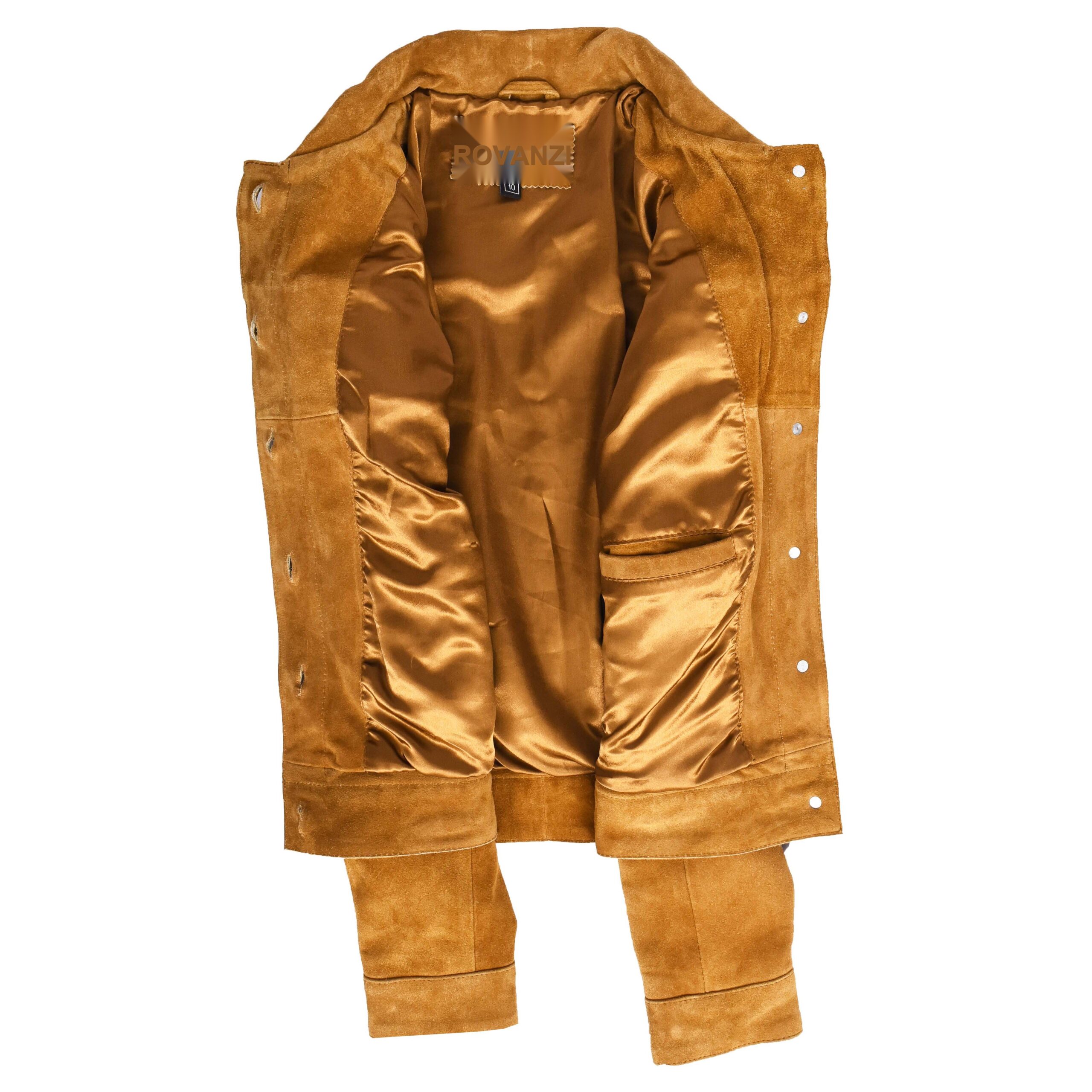 BUNERI Chaqueta de Ante Estilo Trucker para Mujer Tostado - Imagen 7